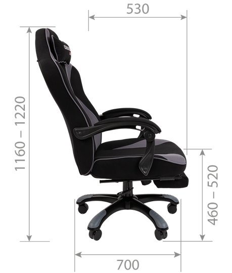 Игровое кресло CHAIRMAN GAME 35 с выдвижной подставкой для ног Ткань черная / Ткань оранжевая в Лангепасе - изображение 6