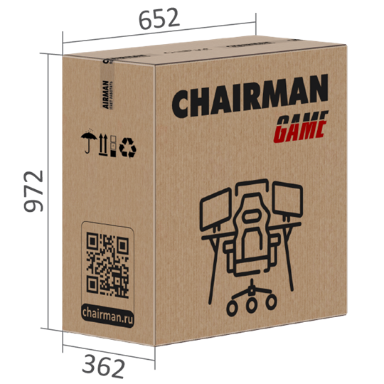 Игровое кресло CHAIRMAN GAME 35 с выдвижной подставкой для ног Ткань черная / Ткань оранжевая в Урае - изображение 7