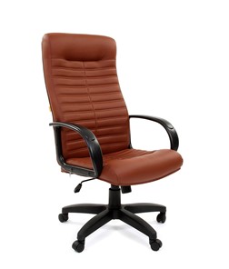 Кресло CHAIRMAN 480 LT, экокожа, цвет коричневый в Нягани
