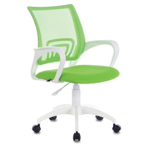 Кресло офисное Brabix Fly MG-396W (с подлокотниками, пластик белый, сетка, салатовое) 532403 в Когалыме