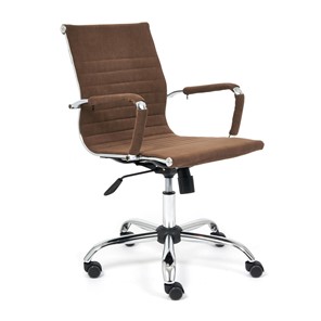 Кресло компьютерное URBAN-LOW флок, коричневый, арт.14446 в Нягани