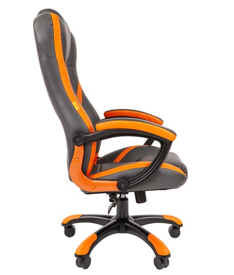 Кресло офисное CHAIRMAN GAME 22 эко кожа, серый/оранжевый в Лангепасе - изображение 4