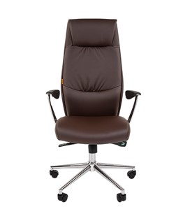 Кресло компьютерное CHAIRMAN Vista Экокожа премиум коричневая (vista) в Урае - предосмотр 3