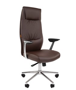 Кресло компьютерное CHAIRMAN Vista Экокожа премиум коричневая (vista) в Когалыме - предосмотр 2