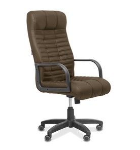 Офисное кресло для руководителя Атлант, экокожа премиум / коричневая CN1116 в Урае