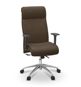 Кресло в офис Dark (подлокотники 3D) экокожа премиум / коричневая CN1116 в Лангепасе