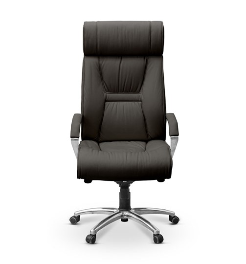Кресло в офис Олимп X (подлокотники хромированные) экокожа премиум / черная CN1114 в Лангепасе - изображение 1
