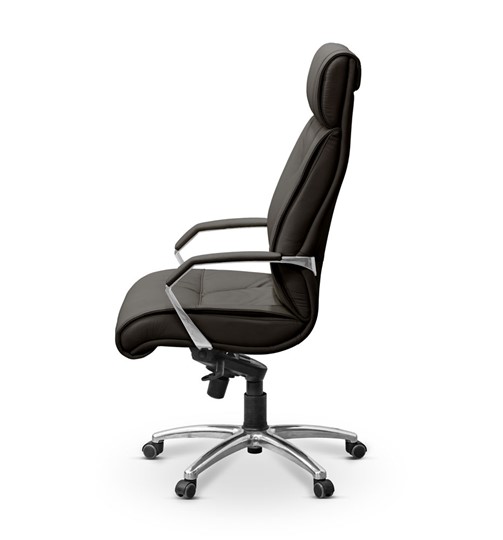 Кресло в офис Олимп X (подлокотники хромированные) экокожа премиум / черная CN1114 в Лангепасе - изображение 3