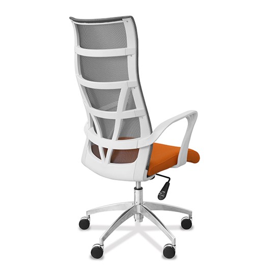 Кресло офисное Топ X белый каркас, сетка/ткань TW / серая/оранжевая в Лангепасе - изображение 6