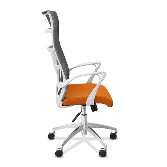 Кресло офисное Топ X белый каркас, сетка/ткань TW / серая/оранжевая в Когалыме - изображение 7