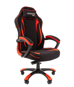 Кресло игровое CHAIRMAN GAME 28 Полиэстер комбинированная ткань красный/черный в Урае