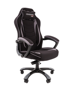 Кресло игровое CHAIRMAN GAME 28 Полиэстер комбинированная ткань серый/черный в Урае