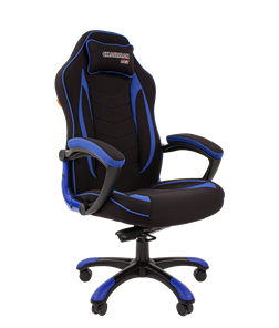 Кресло игровое CHAIRMAN GAME 28 Полиэстер комбинированная ткань синий/черный в Нефтеюганске