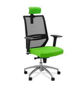 Офисное кресло Aero lux с подголовником, сетка/ткань TW / черная/ салатовая в Когалыме