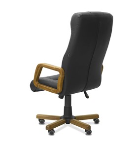 Кресло для руководителя Атлант W, экокожа премиум / черная CN1114/ дерево - орех в Лангепасе - предосмотр 5
