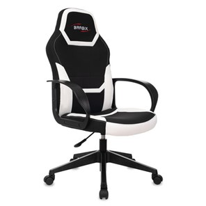 Офисное кресло BRABIX "Alpha GM-018", ткань/экокожа, черное/белое, 532640, GM-018_532640 в Сургуте
