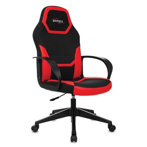 Офисное кресло BRABIX "Alpha GM-018", ткань/экокожа, черное/красное, 532637, GM-018_532637 в Сургуте