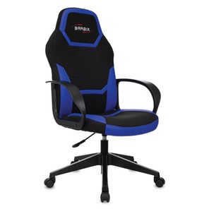 Офисное кресло BRABIX "Alpha GM-018", ткань/экокожа, черное/синее, 532638, GM-018_532638 в Сургуте