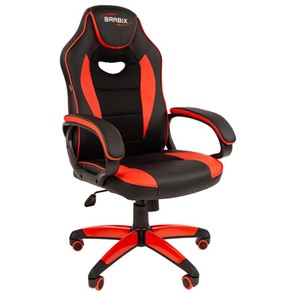 Офисное кресло BRABIX "Blaze GM-162", TW/экокожа, черное/красное, 532580, 7083508 в Югорске