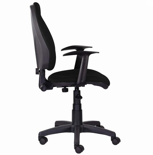 Кресло компьютерное Brabix Comfort MG-321, регулируемая эргономичная спинка, ткань, черное в Лангепасе - изображение 1