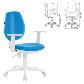 Кресло Brabix Fancy MG-201W (с подлокотниками, пластик белый, голубое) 532411 в Лангепасе - предосмотр 4