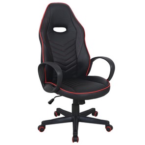 Офисное кресло BRABIX "Flame GM-004", экокожа, черное/красное, 532499 в Радужном