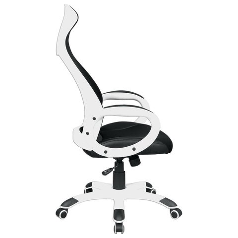 Офисное кресло Brabix Premium Genesis EX-517 (пластик белый, ткань/экокожа/сетка черная) 531573 в Лангепасе - изображение 2