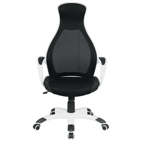 Офисное кресло Brabix Premium Genesis EX-517 (пластик белый, ткань/экокожа/сетка черная) 531573 в Лангепасе - изображение 3