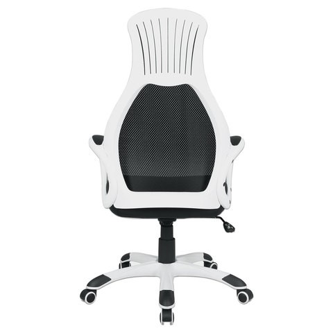Офисное кресло Brabix Premium Genesis EX-517 (пластик белый, ткань/экокожа/сетка черная) 531573 в Лангепасе - изображение 4
