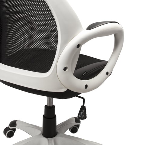 Офисное кресло Brabix Premium Genesis EX-517 (пластик белый, ткань/экокожа/сетка черная) 531573 в Лангепасе - изображение 5