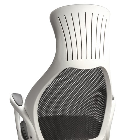 Офисное кресло Brabix Premium Genesis EX-517 (пластик белый, ткань/экокожа/сетка черная) 531573 в Лангепасе - изображение 7