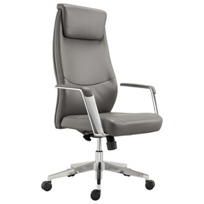 Офисное кресло BRABIX PREMIUM "Jazz EX-757", синхромеханизм, алюминий, экокожа, серое, 532490 в Сургуте