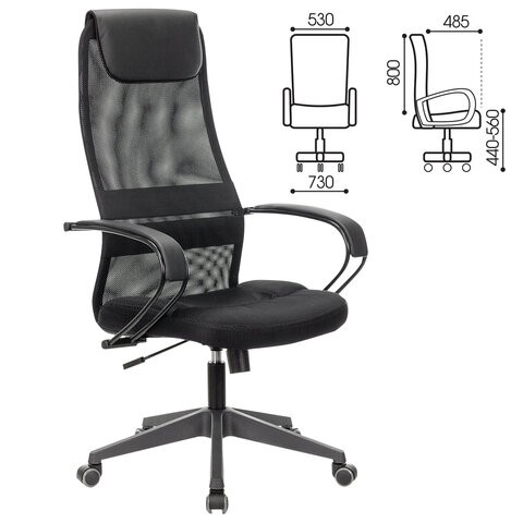 Кресло Brabix Premium Stalker EX-608 PL (ткань-сетка/кожзам, черное) 532090 в Пыть-Яхе - изображение 11