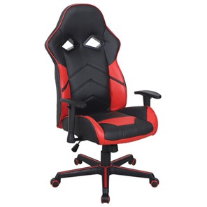 Офисное кресло BRABIX "Storm GM-006", регулируемые подлокотники, экокожа, черное/красное, 532500 в Нижневартовске