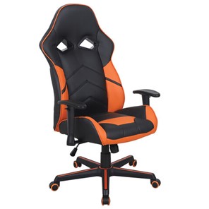 Офисное кресло BRABIX "Storm GM-006", регулируемые подлокотники, экокожа, черное/оранжевое, 532502 в Лангепасе