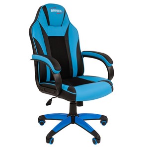 Офисное кресло BRABIX "Tanto GM-171", TW/экокожа, черное/голубое, 532575, 7083503 в Когалыме