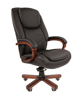 Компьютерное кресло CHAIRMAN 408 кожа черная в Нижневартовске