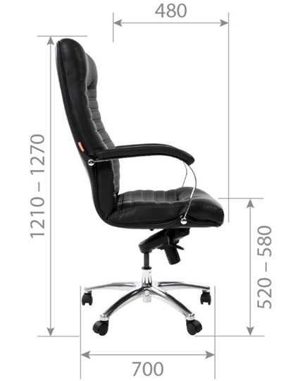 Кресло CHAIRMAN 480 экожа черная в Лангепасе - изображение 4