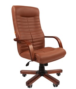 Кресло компьютерное CHAIRMAN 480 WD, экокожа, цвет коричневый в Урае