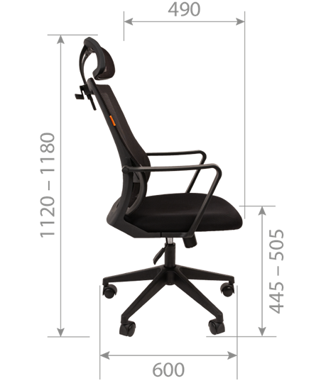 Кресло CHAIRMAN 545 сетка/ткань серый в Лангепасе - изображение 2