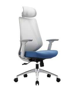 Офисное кресло CHAIRMAN 580 Сетчатый акрил белый / Полиэстер голубой в Советском