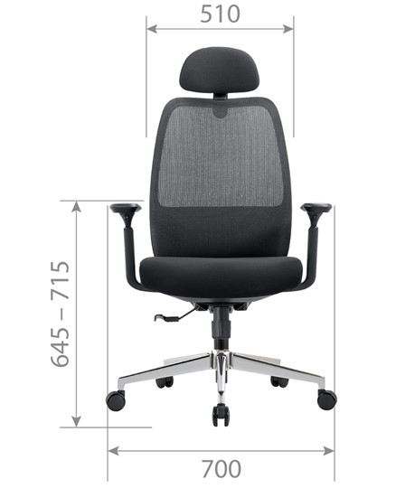 Офисное кресло CHAIRMAN 581 Сетчатый акрил черный / Полиэстер черный в Лангепасе - изображение 3