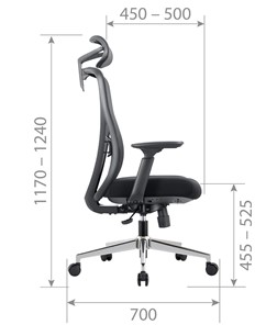 Офисное кресло CHAIRMAN 585 Сетчатый акрил черный / Полиэстер черный в Лангепасе - предосмотр 4