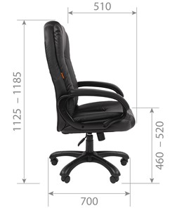 Кресло офисное CHAIRMAN 600 экокожа черная в Лангепасе - предосмотр 4