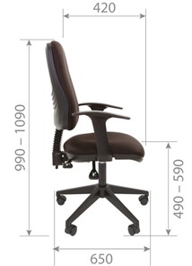 Кресло офисное CHAIRMAN 661 Ткань стандарт 15-13 серая в Нягани - предосмотр 4