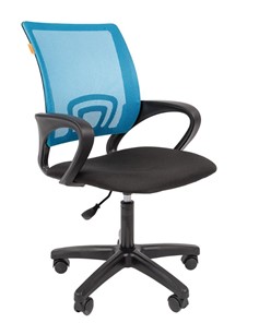 Офисное кресло CHAIRMAN 696 black LT, голубое в Радужном