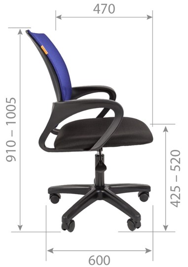 Офисное кресло CHAIRMAN 696 black LT, синий в Лангепасе - изображение 4