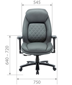 Кресло офисное CHAIRMAN CH403, серый, эко кожа в Лангепасе - предосмотр 3
