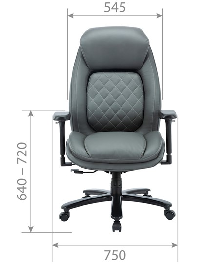 Кресло офисное CHAIRMAN CH403, серый, эко кожа в Когалыме - изображение 3