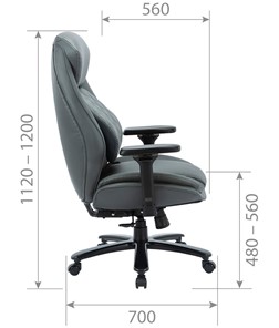 Кресло офисное CHAIRMAN CH403, серый, эко кожа в Лангепасе - предосмотр 4